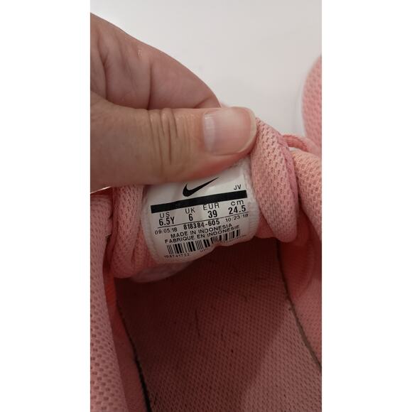 Nike Tijuan  pink and white mesh athletic running sneaker Sz 6.5 Y-8 W - Picture 7 of 8